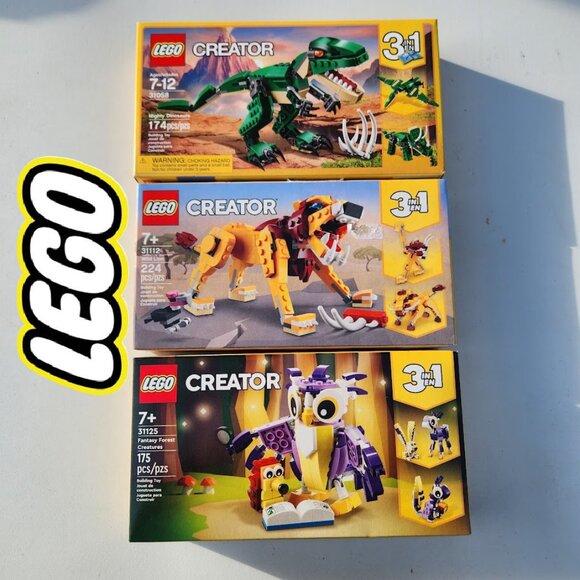 NEW LEGO Creator 3-in-1 BUNDLE Lion Safari Dinosaurs Fantasy Forest Creatures 31 - Picture 11 of 15